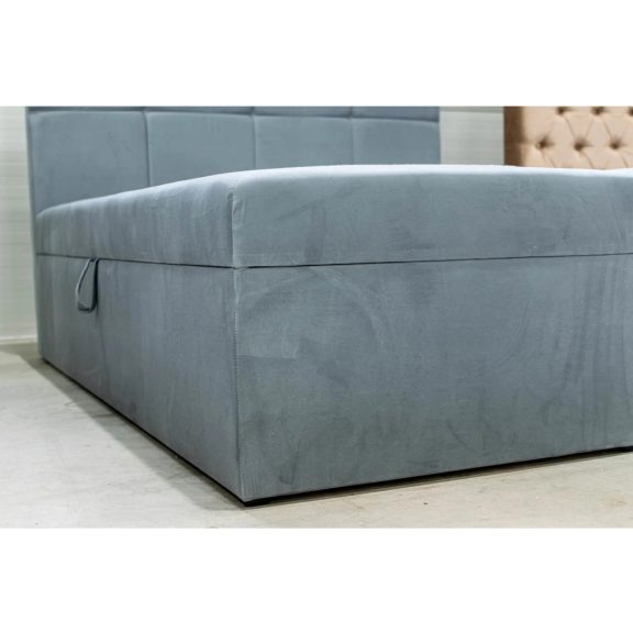 TYP 57 világoskék kárpitozott boxspring ágy 140*200
