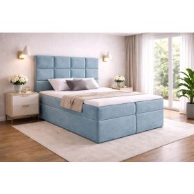 TYP 57 világoskék kárpitozott boxspring ágy 180*200