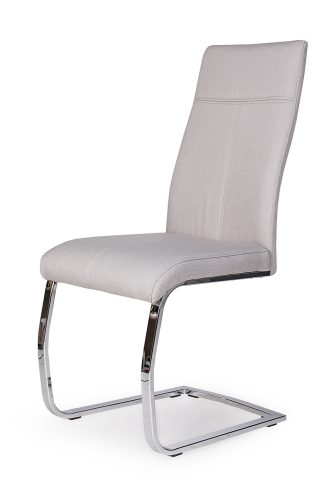 MOLLY modern vonalvezetésű beige szék krómozott, hajlított lábakkal
