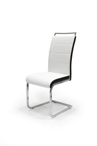 SZÁVA modern fehér szék króm lábakkal, a háttámlán fogantyúval
