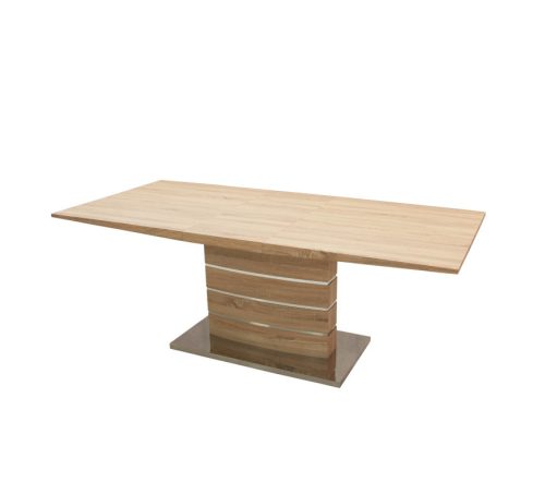 Claudia bővíthető sonoma étkezőasztal fémdíszes talppal 120-as méretben