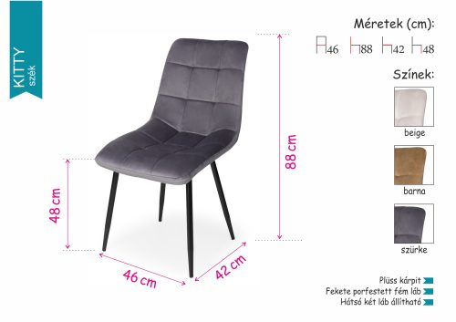 Elis étkezőasztal Kitty székkel  - étkezőgarnitúra