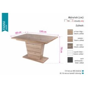 FANNI artisan tölgy bővíthető modern étkezőasztal