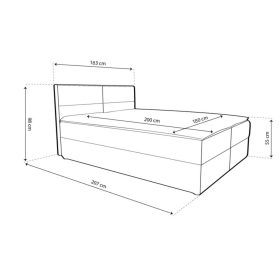 ARAMIS barna kárpitozott boxspring ágy 180*200
