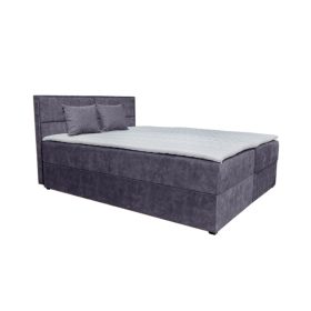 ARAMIS sötétszürke kárpitozott boxspring ágy 180*200
