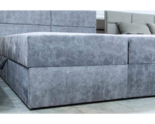 ARAMIS világoskék kárpitozott boxspring ágy 180*200