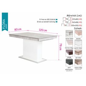   FLÓRA wenge bővíthető modern étkezőasztal 160-as méretben