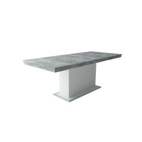   FLÓRA beton fehér bővíthető modern étkezőasztal 160-as méretben
