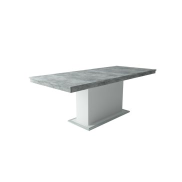   FLÓRA beton fehér bővíthető modern étkezőasztal 160-as méretben