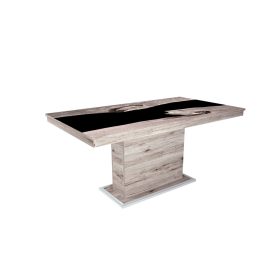   FLÓRA PLUSZ san remo bővíthető epoxy étkezőasztal festett üveglappal (san remo- fekete betéttel) 2 méretben