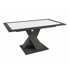   HANNA bővíthető, különleges lábú canterbury étkezőasztal fehér betéttel 160-as méretben