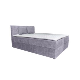 ATOS középszürke kárpitozott boxspring ágy 160*200