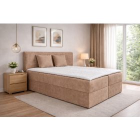 ATOS bézs kárpitozott boxspring ágy 180*200