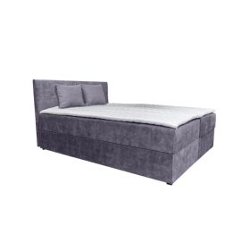 ATOS sötétszürke kárpitozott boxspring ágy 180*200