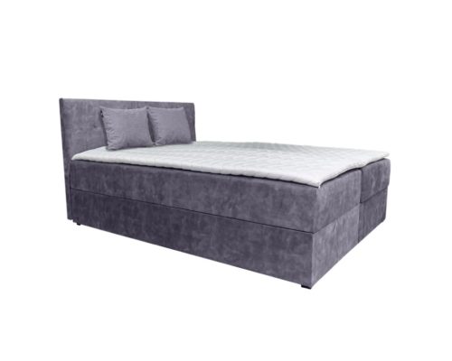 ATOS sötétszürke kárpitozott boxspring ágy 180*200