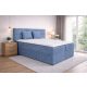 ATOS világoskék kárpitozott boxspring ágy 180*200