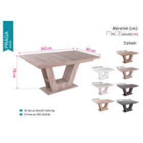 PRÁGA bővíthető modern sonoma étkezőasztal