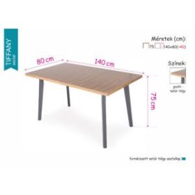   TIFFANY bővíthető festett lábú tölgy árnyalatú étkezőasztal