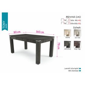   TONY bővíthető masszív hatású iszap tölgy étkezőasztal 160-as méretben