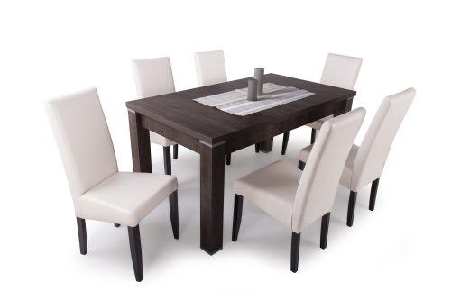 TONY bővíthető masszív hatású iszap tölgy étkezőasztal 160-as méretben