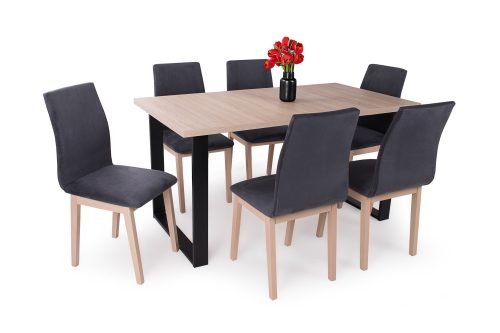 ZOÉ porfestett lábú modern sonoma étkezőasztal