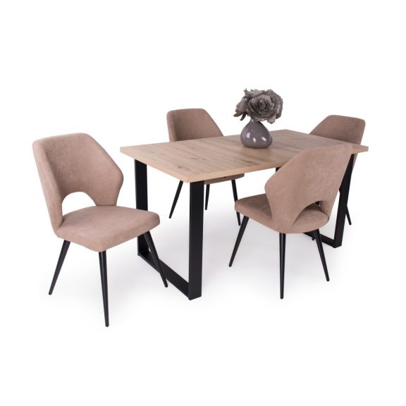 ZOÉ porfestett lábú modern artisan tölgy étkezőasztal