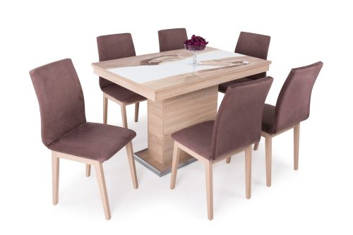 Flóra Plusz epoxy étkezőasztal Lotti székkel - étkezőgarnitúra