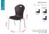 T3 bordó konferencia szék hajlított háttámlával, krómozott fém lábakkal, rakásolható
