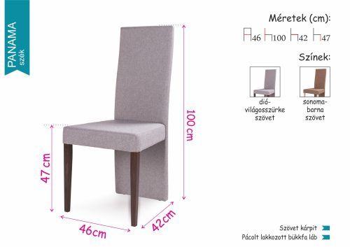 Alíz étkezőasztal Panama székkel - étkezőgarnitúra