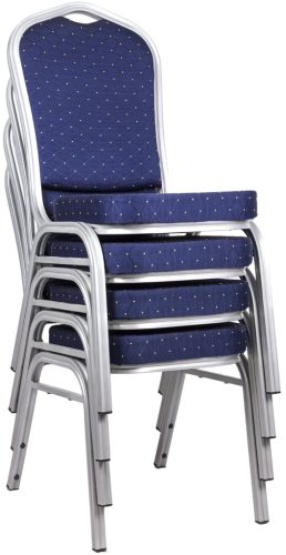 Bankettszék  02 rakásolható, kék,  kárpitozott, rendezvény szék