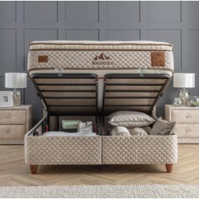 MAGNESIA kárpitozott ágyneműtartós ágy