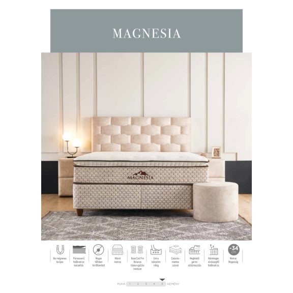 MAGNESIA kárpitozott ágyneműtartós ágy SZETT matraccal 180*200