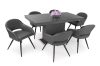 Flóra matt sötétszürke étkezőasztal Cristal székkel  - étkezőgarnitúra