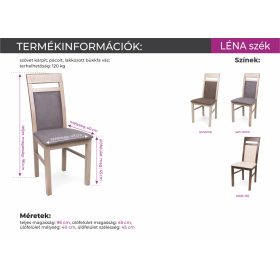 Berta étkezőasztal Léna székkel - étkezőgarnitúra