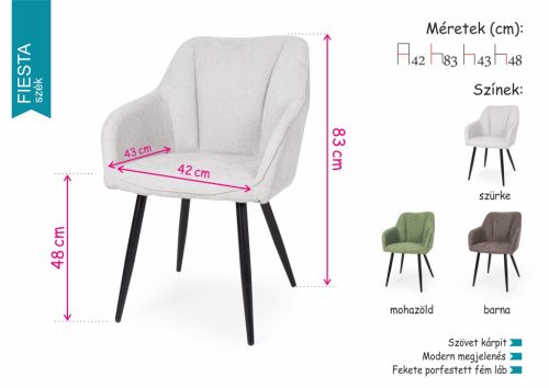 Fiesta szék Enzo asztallal étkezőgarnitúra