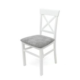 Petra szék fehér fa szín szürke szövettel