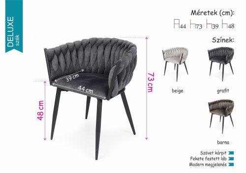 Deluxe szék Alíz asztallal étkezőgarnitúra