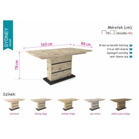 Sydney asztal Barbi székkel étkezőgarnitúra