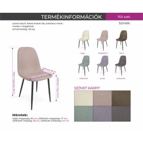 Ted szék Fanni asztallal étkezőgarnitúra