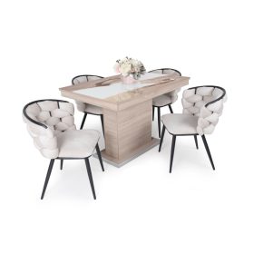   Flóra Plusz epoxy étkezőasztal Sonja székkel - étkezőgarnitúra