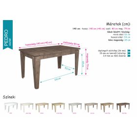 Pedro asztal Száva székkel étkezőganitúra