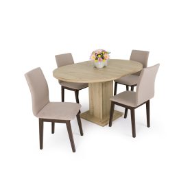 Marocco nyitható kör étkezőasztal Berta Lux székkel  - étkezőgarnitúra