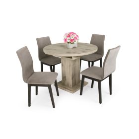 Marocco nyitható kör étkezőasztal Berta Lux székkel  - étkezőgarnitúra
