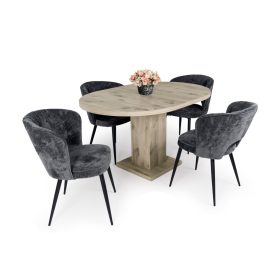   Marocco nyitható kör étkezőasztal Serena székkel  - étkezőgarnitúra