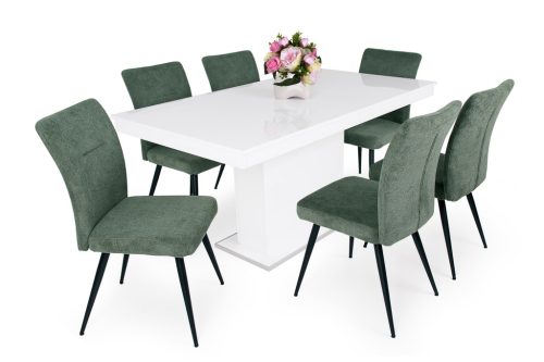 Elena szék Flóra magasfényű asztallal - étkezőgarnitúra