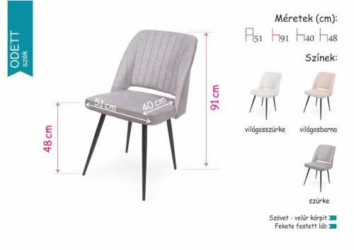 Diana étkezőasztal Odett székkel  - étkezőgarnitúra