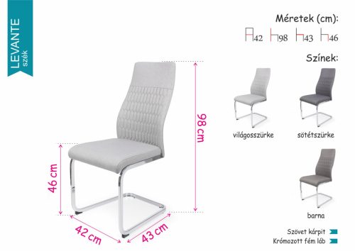 Magasfényű Flóra asztal Levante székkel - étkezőgarnitúra