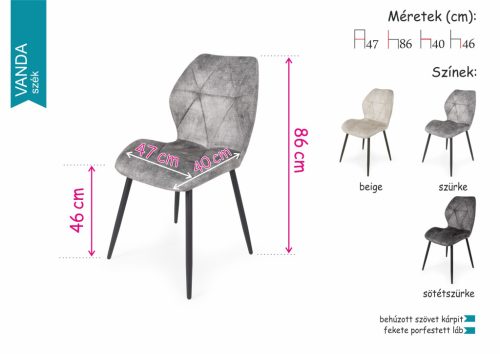 Norton asztal Vanda székkel étkezőgarnitúra