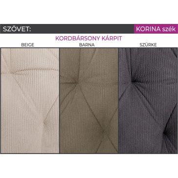 Korina kordbársony barna szék