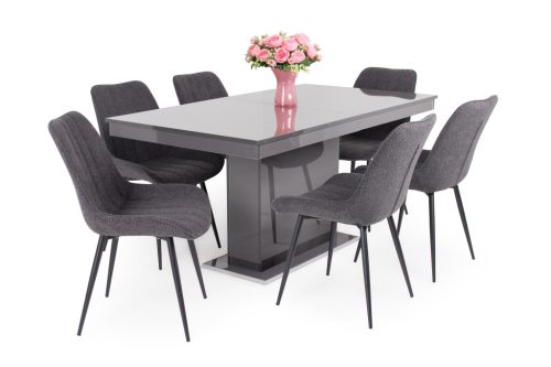 Dexter szék magasfényű Flóra asztallal -étkezőgarnitúra